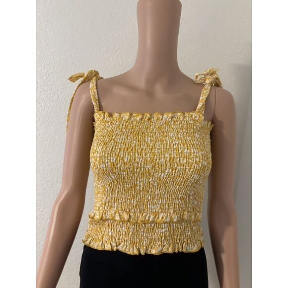 Lazy Sundays by Anthropologie Sky Bright Smocked Top Size M - Picture 1 of 3